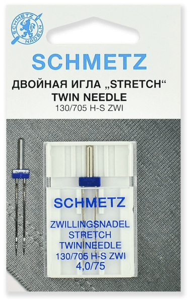 Иглы Schmetz стрейч двойные 130/705 H-S ZWI 4,0/75, 1 шт в Когалыме